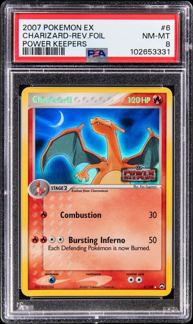 2007 Pokemon EX Power Keepers Reverse Holo #6 Charizard - PSA NM-MT 8