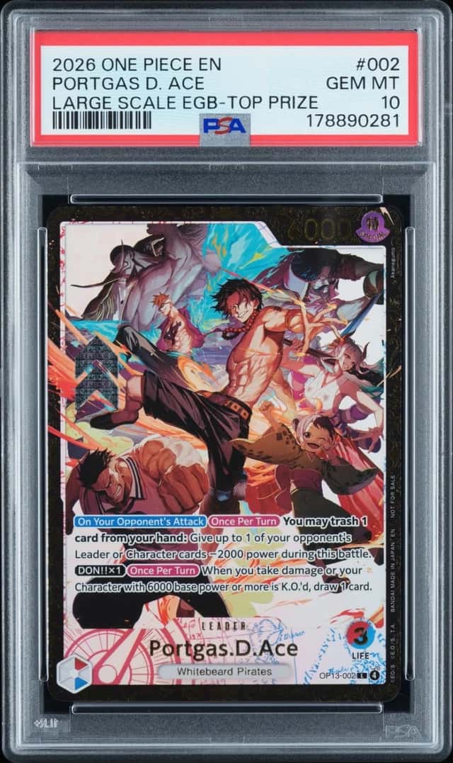 2026 ONE PIECE PROMOS #002 PORTGAS D. ACE PSA 10
