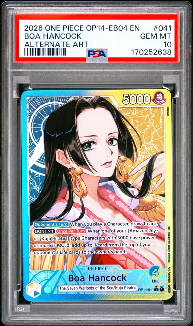 638 Boa Hancock 2026 One Piece Azure Sea's Seven #OP14-041 Alt Art Leader PSA 10
