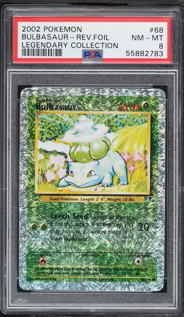 2002 Pokemon Legendary Collection Reverse Holo Bulbasaur #68 PSA 8 NM-MT
