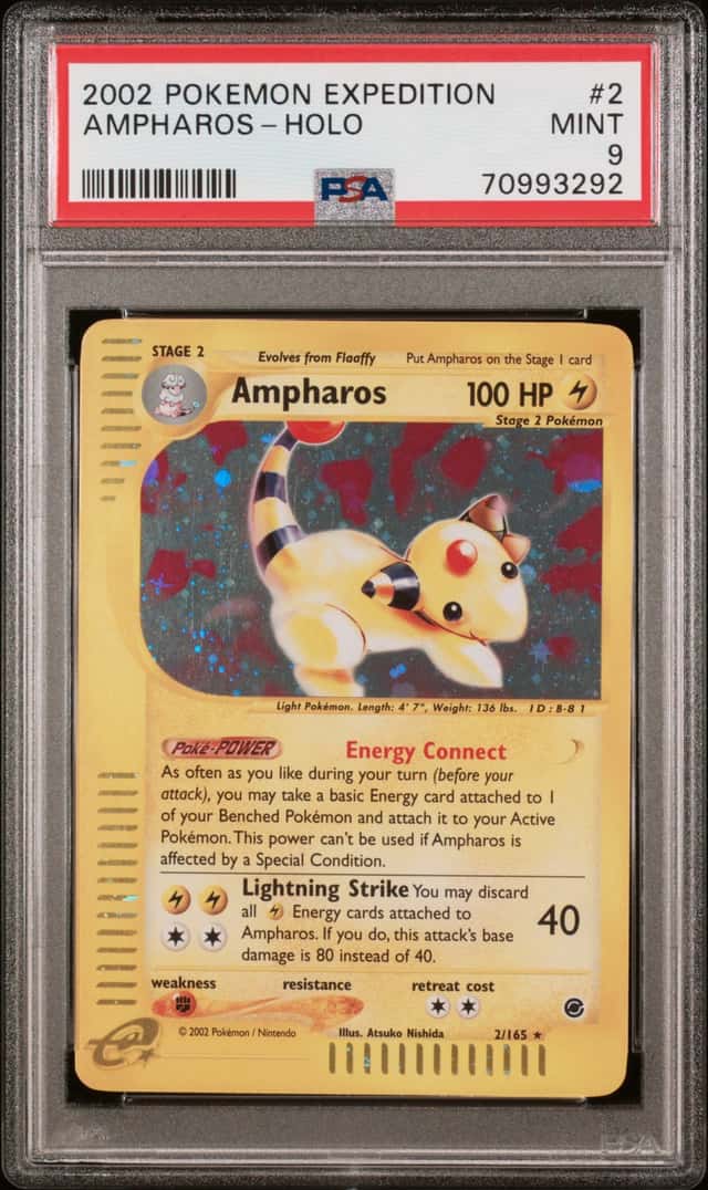2002 Pokemon Expedition Holo Ampharos #2 PSA 9 MINT