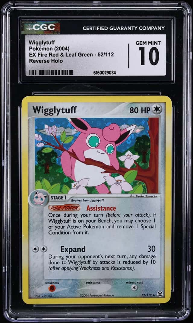 2004 Pokemon EX Fire Red & Leaf Green Reverse Holo Wigglytuff #52 CGC 10 GEM MINT