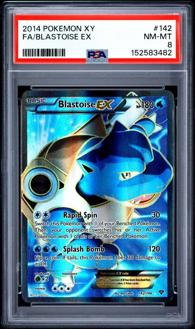 2014 Pokemon XY Full Art Blastoise EX #142 PSA 8 NM-MT