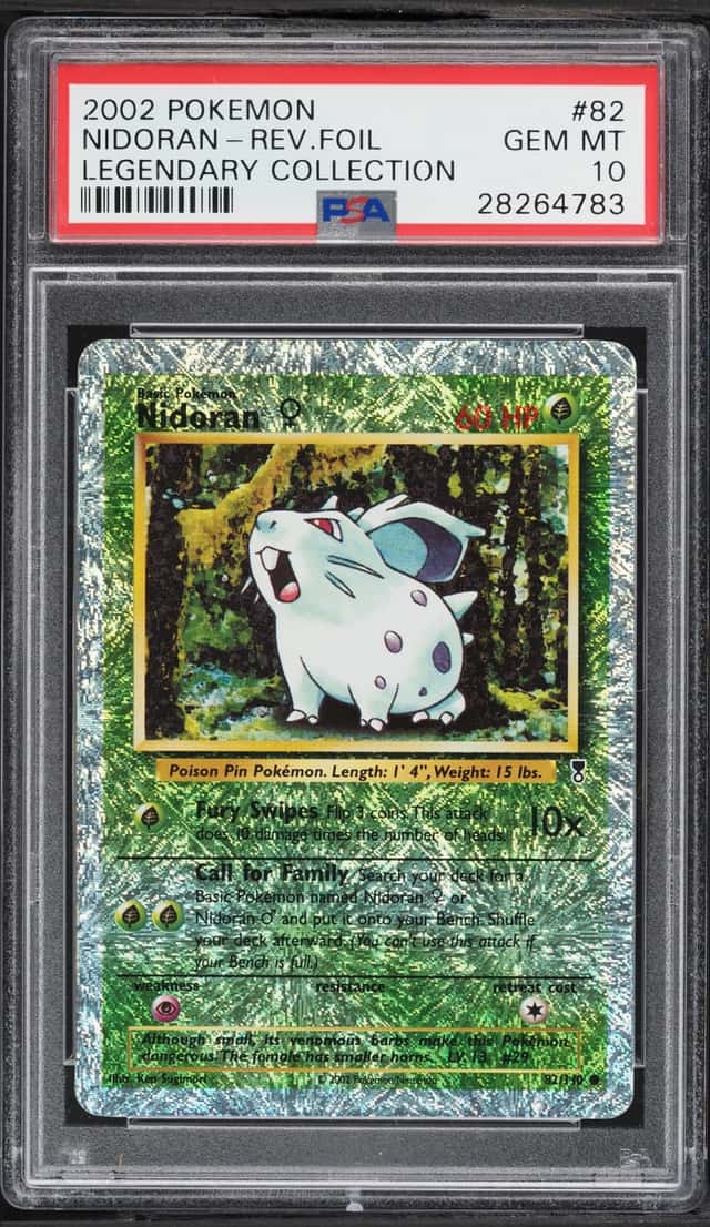 2002 Pokemon Legendary Collection Reverse Holo Nidoran #82 PSA 10 GEM MINT