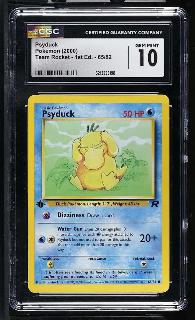 Pokémon Psyduck 2000 Team Rocket - 1st Ed. 65/82 CGC 10