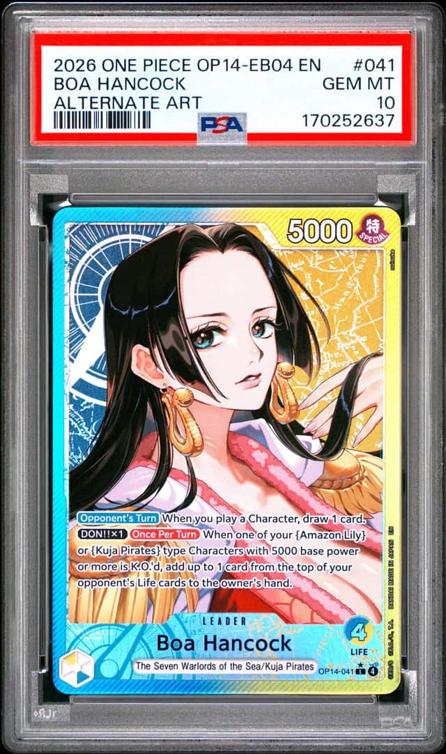 637 Boa Hancock 2026 One Piece Azure Sea's Seven #OP14-041 Alt Art Leader PSA 10