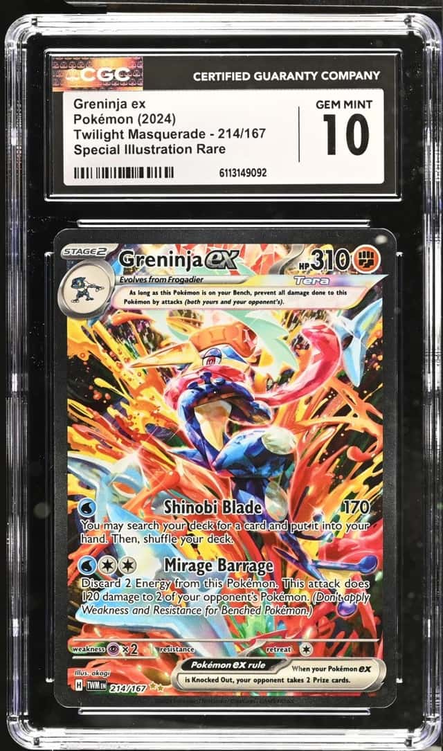 Pokemon Greninja EX Twilight Masquerade 214/167 Special Illustration Rare CGC 10