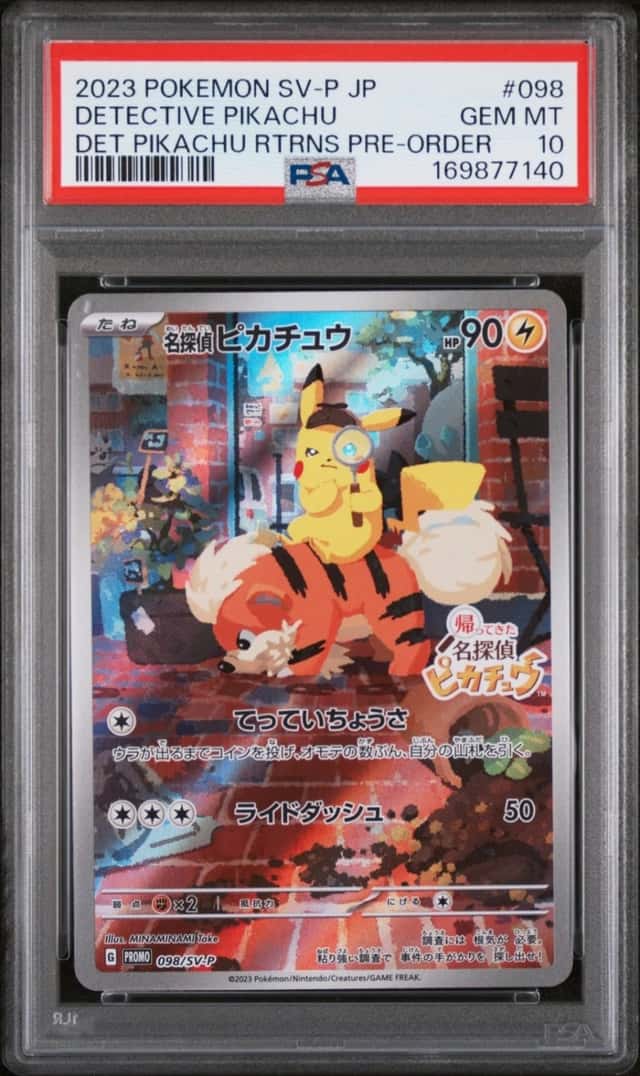 2023 POKEMON JAPANESE SV-P PROMO #098 DETECTIVE PIKACHU PSA 10