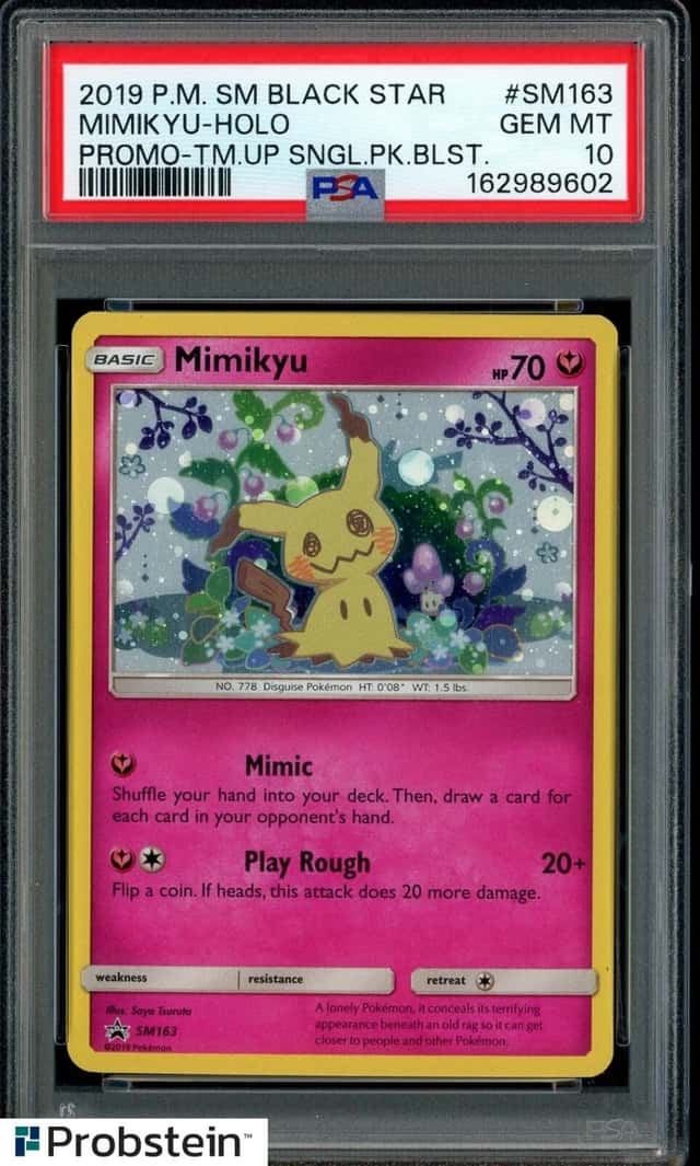 2019 POKEMON SM BLACK STAR PROMO #SM163 MIMIKYU HOLO PSA 10