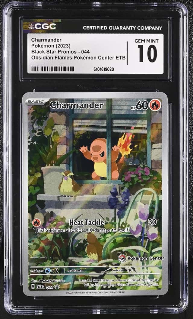2023 Pokemon Center ETB SVP EN BSP Obsidian Flames #044 Charmander CGC 10