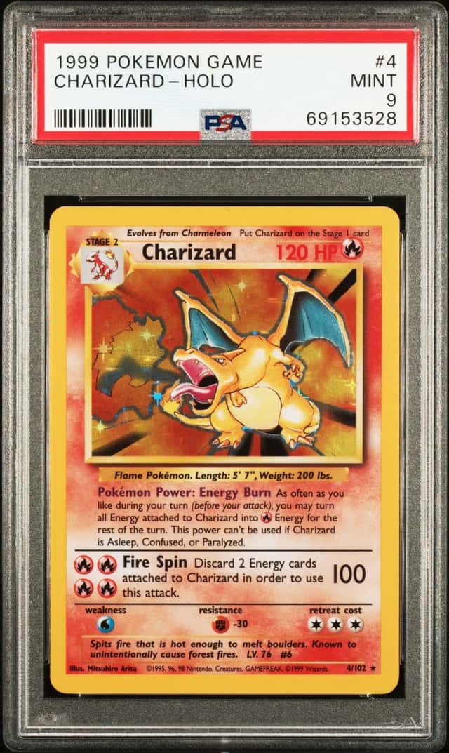 1999 POKEMON GAME #4 CHARIZARD-HOLO PSA 9 MINT