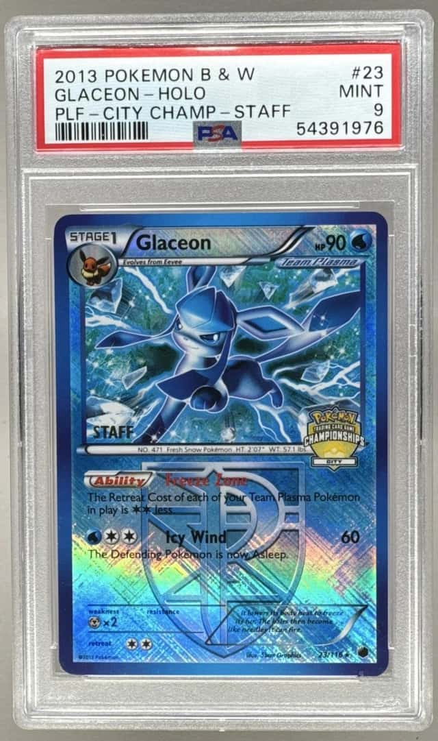 1976 Glaceon 2013 Pokemon Black & White Plasma Freeze #23 Staff Promo PSA 9