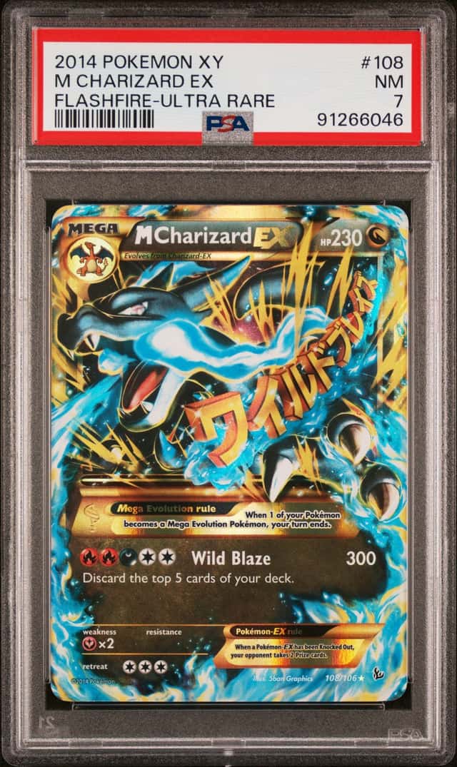 2014 Pokemon M Charizard EX Flashfire 108/106 Ultra Rare PSA 7 NM