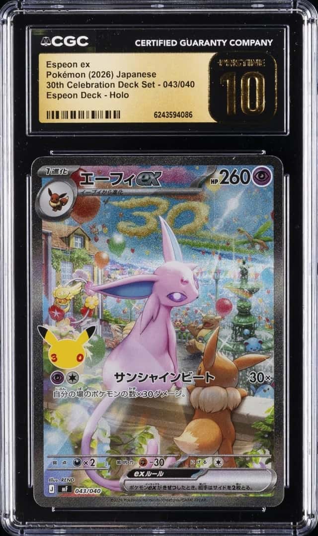 2026 POKEMON JAPANESE CELEBRATION DECK SET #043/040 ESPEON EX CGC 10 PRISTINE