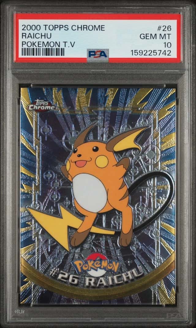 2000 TOPPS CHROME POKEMON T.V. #26 RAICHU PSA 10