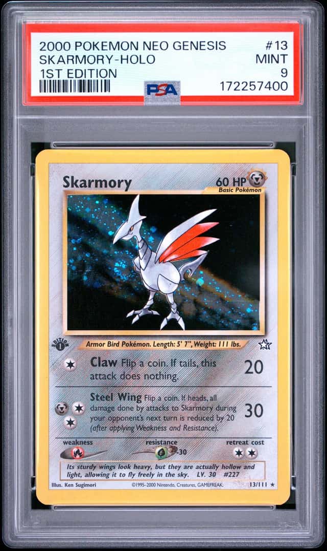 Nintendo Pokémon TCG 2000 Neo Genesis Skarmory Holo 1st Ed 13/111 PSA 9