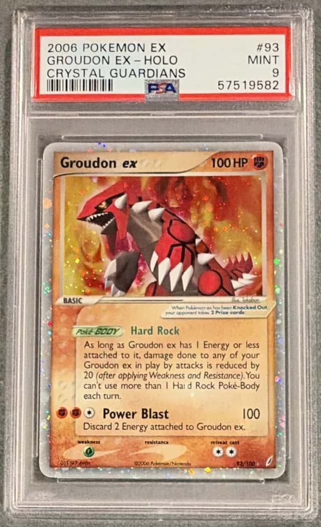 Pokemon Groudon ex 93/100 EX Crystal Guardians Holo 2006 PSA 9