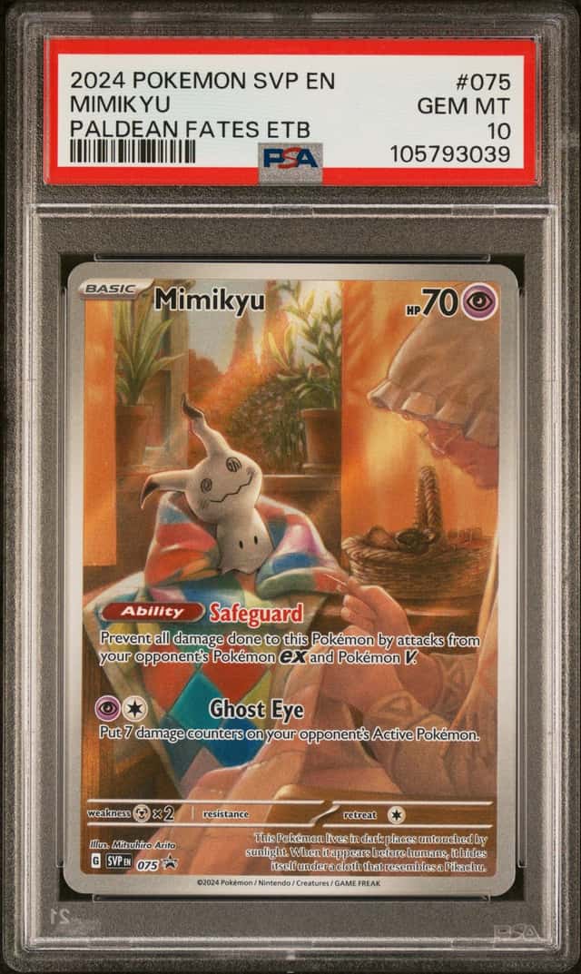 2024 POKEMON SVP PALDEAN FATES ELITE TRAINER BOX #075 MIMIKYU PSA 10