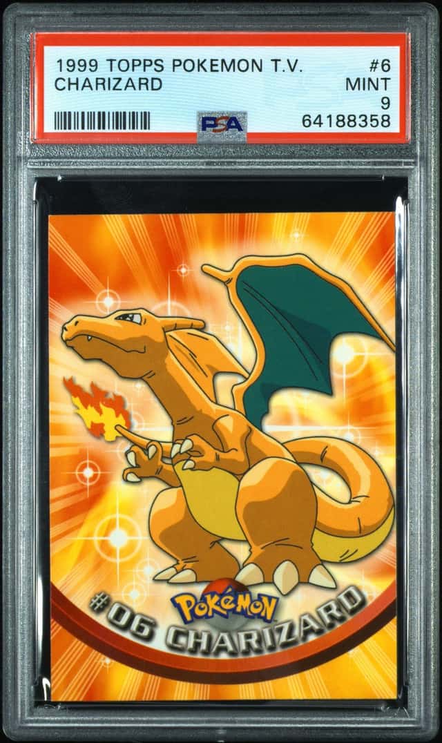 Charizard #6 1999 Topps Pokemon TV Animation **1st Print Blue Logo** - PSA 9