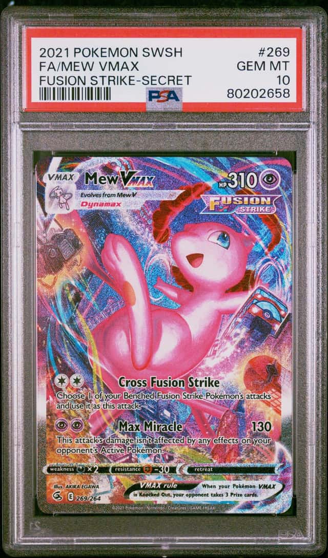 2021 Pokemon SWSH FA/ Mew VMax Fusion Strike Secret 269/264 PSA 10