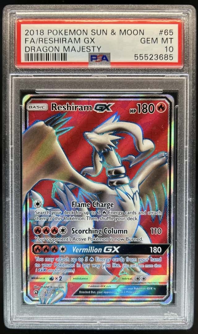 2018 Pokemon Sun & Moon Dragon Majesty Reshiram #65/70 PSA 10 GEM MINT