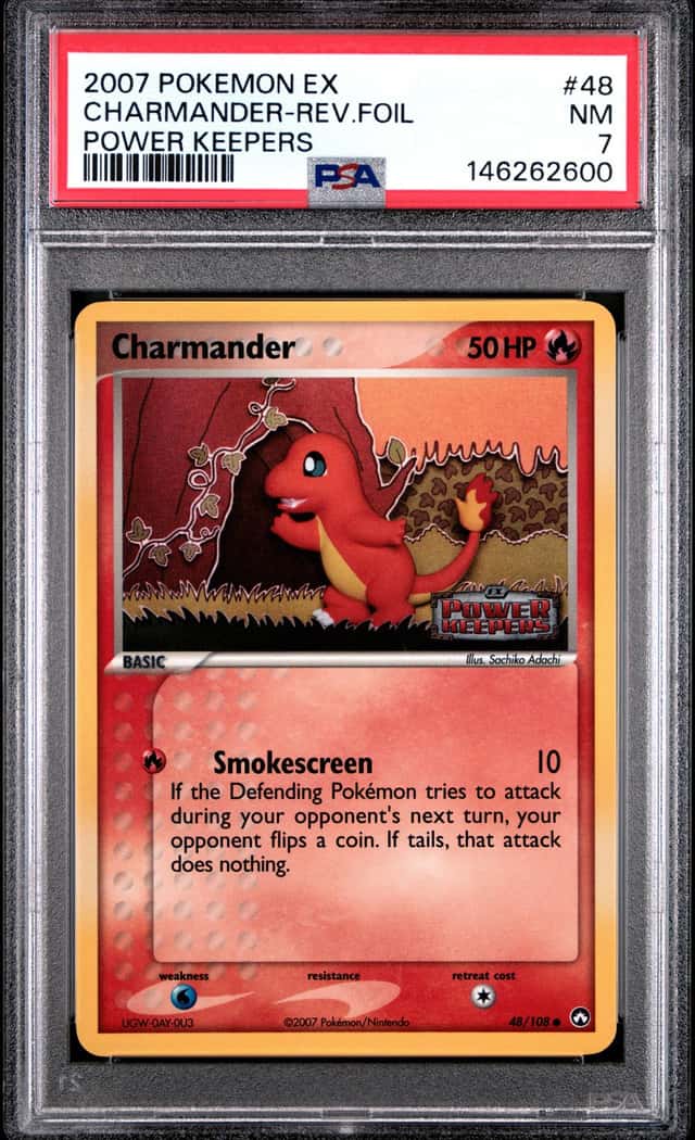 2007 POKEMON EX POWER KEEPERS #48 CHARMANDER-REVERSE FOIL PSA 7
