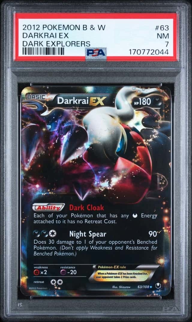 2012 POKEMON BLACK & WHITE DARK EXPLORERS #63 DARKRAI EX PSA 7