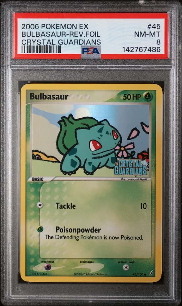 2006 POKEMON EX CRYSTAL GUARDIANS #45 BULBASAUR-REVERSE FOIL PSA 8