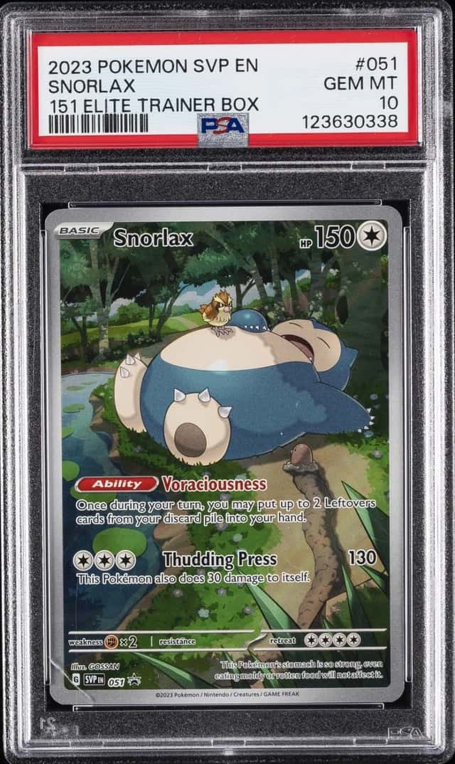 Pokemon Snorlax Sv Black Star Promo 051 151 ETB PSA 10 Gem Mint