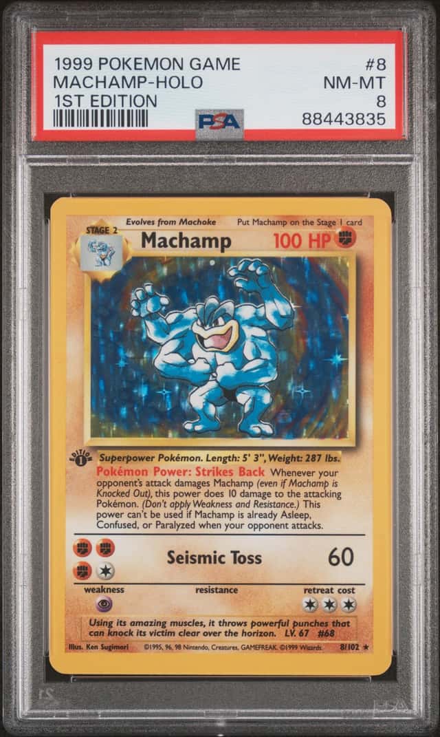 Machamp 1st Edition Holo PSA 8 1999 Pokemon Base Set 8/102 WOTC English