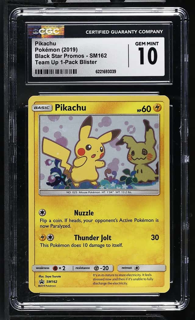 Pokemon Pikachu Black Star Promo SM162 Team Up 1-Pk. Blister CGC 10 Gem Mint