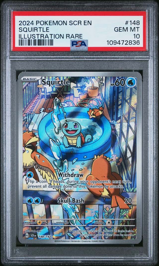Pokemon Squirtle Stellar Crown 148/142 Illustration Rare PSA 10 Gem Mint