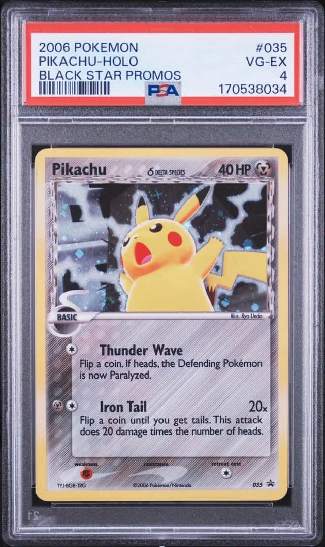 2006 POKEMON BLACK STAR PROMOS #035 PIKACHU-HOLO PSA 4