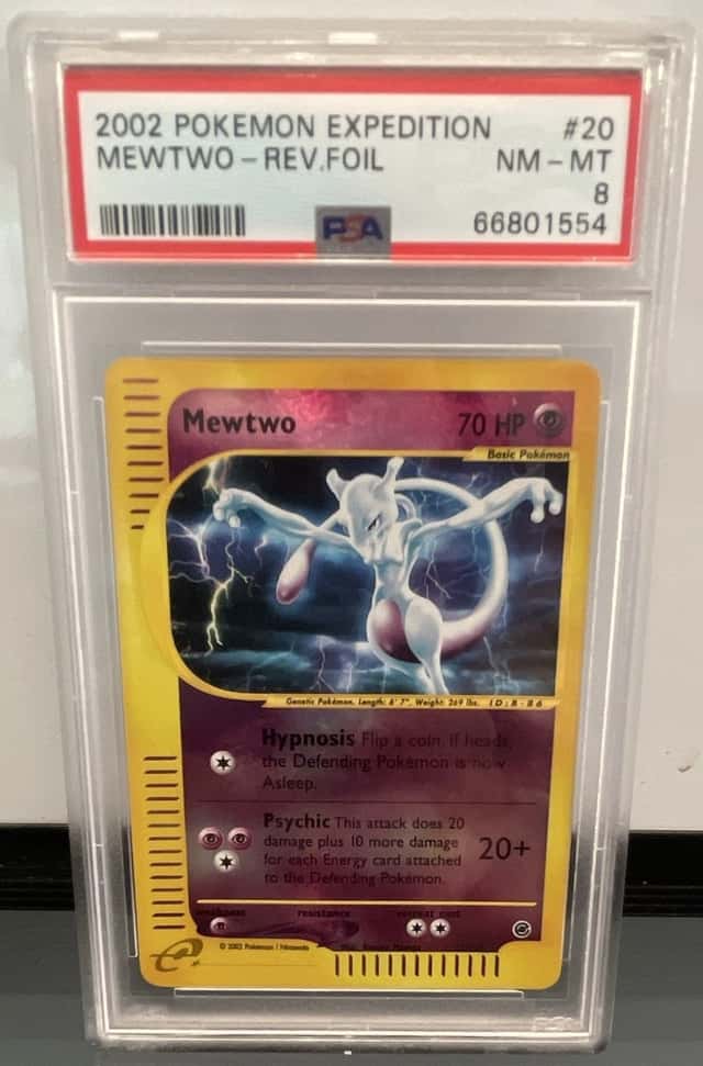 Pokemon TCG Expedition Mewtwo 020/165 Reverse Holo PSA 8 Cert 66801554