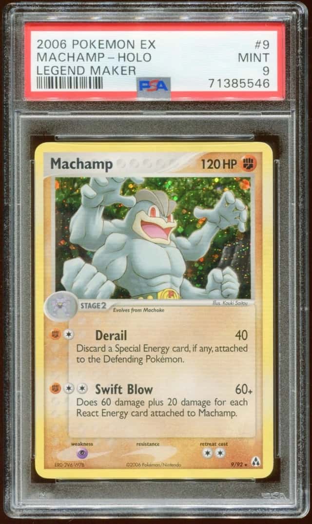 2006 POKEMON EX LEGEND MAKER MACHAMP #9/92 RARE HOLO FOIL PSA 9 E10