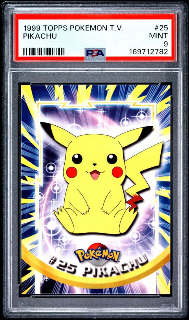 1999 POKEMON TOPPS TV Animation #25 PIKACHU PSA 9 1st Print BLUE LOGO