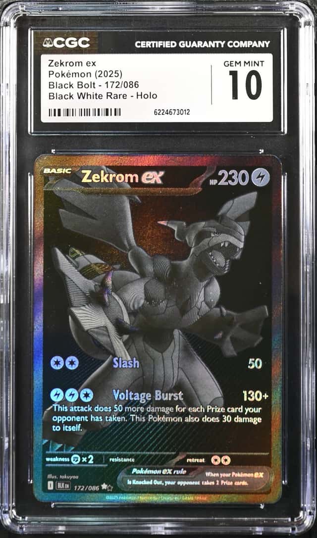 PTCG 宝可梦 CGC 10分 捷克罗姆ex 2025 172/086 BWR BLK 黑色雷电 英文
