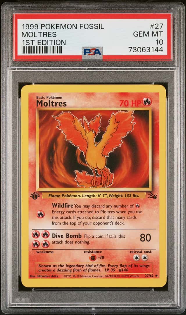 1999 Pokemon Fossil 1st Edition Moltres #27
