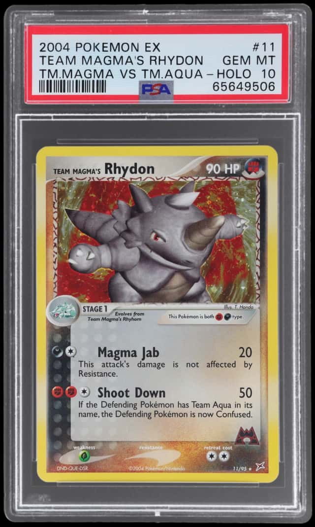 2004 Pokemon Ex Team Magma Vs. Team Aqua Holo Team Magma's Rhydon #11