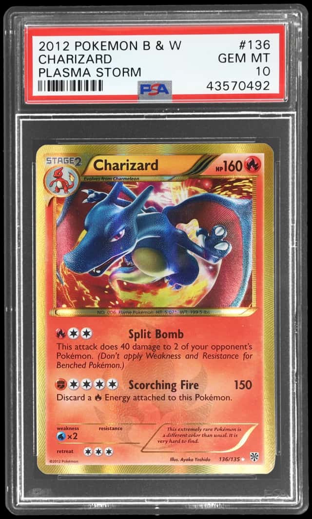 2012 Pokemon Black and White Plasma Storm Charizard #136