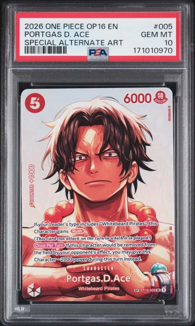 2026 ONE PIECE OP16-THE TIME OF BATTLE #005 PORTGAS D. ACE PSA 10