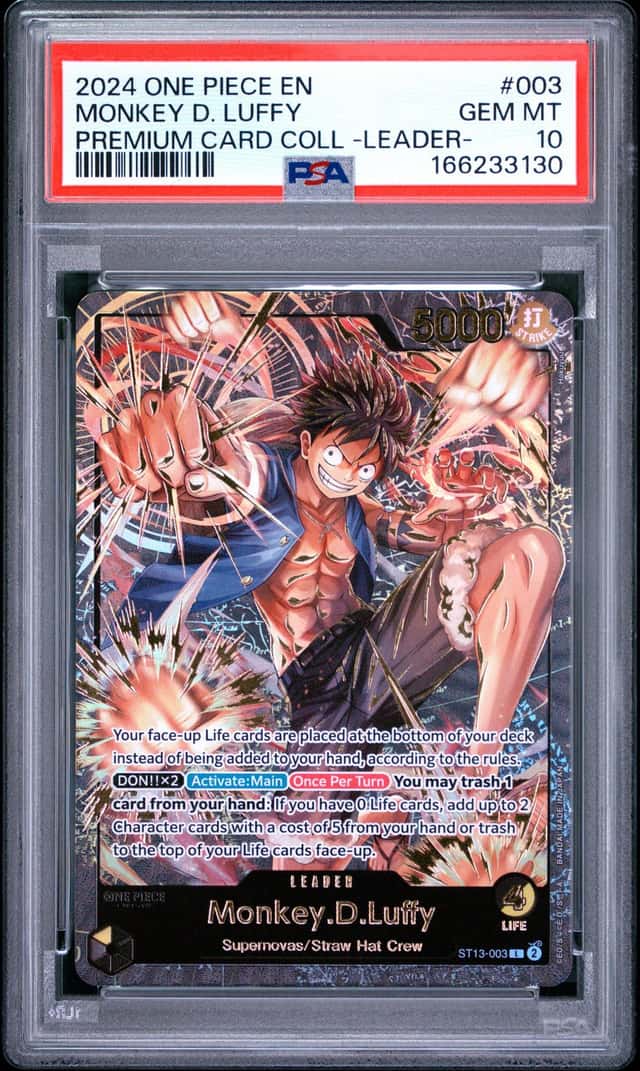 One Piece 2024 Monkey D. Luffy Premium Card Collection Leader ST13-003 L PSA 10
