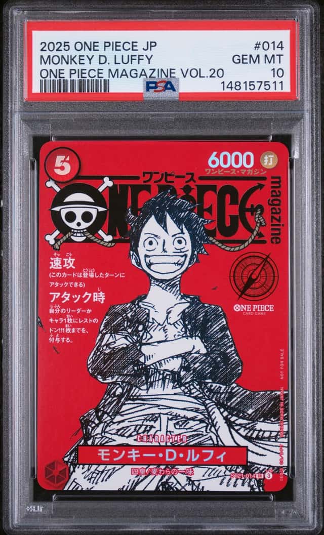 2025 One Piece Monkey D. Luffy One Piece Magazine Vol. 20 #014 PSA 10 GEM MINT