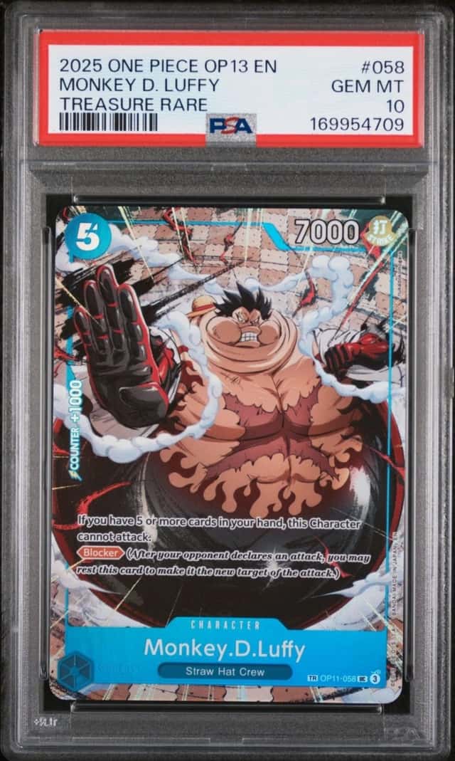 2025 One Piece Op13-Carrying On His Will #058 Monkey D. Luffy PSA 10