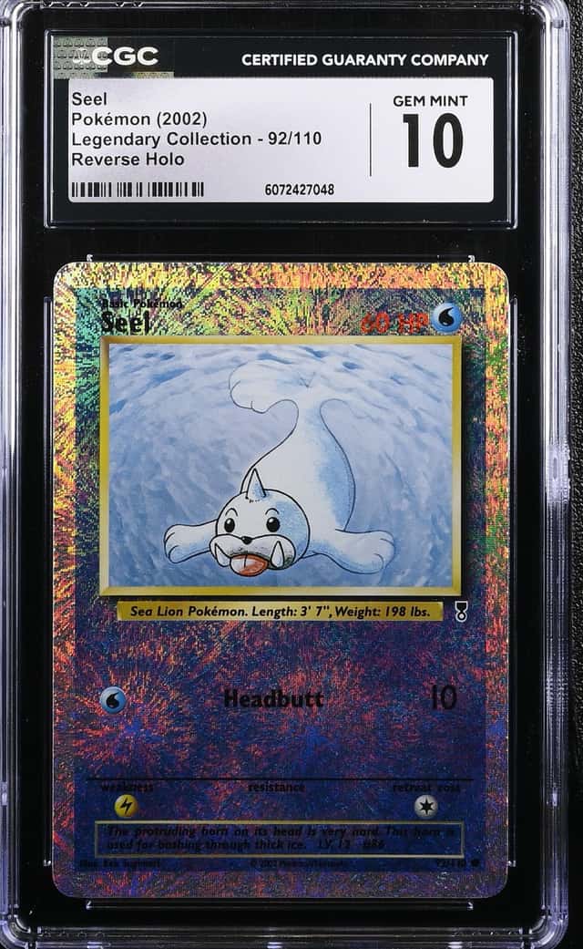 2002 Pokemon Legendary Collection Reverse Holo Seel #92 CGC 10 GEM MINT