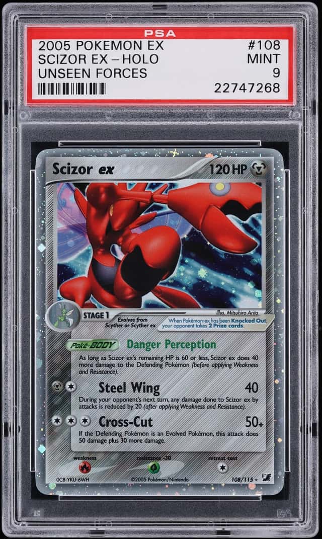 2005 Pokemon EX Unseen Forces Holo Scizor EX #108 PSA 9 MINT