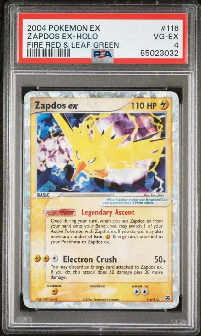 POKEMON ZAPDOS EX-HOLO 2004 EX FIRE RED & LEAF GREEN #116 PSA 4