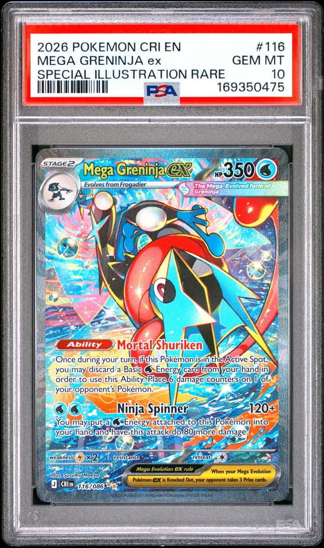 2026 POKEMON CHAOS RISING SPECIAL ILLUSTRATION RARE #116 MEGA GRENINJA EX PSA 10