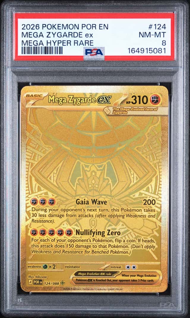 2026 POKEMON POR EN-PERFECT ORDER MEGA HYPER RARE #124 MEGA ZYGARDE EX PSA 8