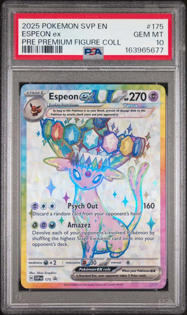 2025 POKEMON PRISMATIC EVOLUTIONS PREMIUM FIGURE COLLECTION ESPEON EX PSA 10